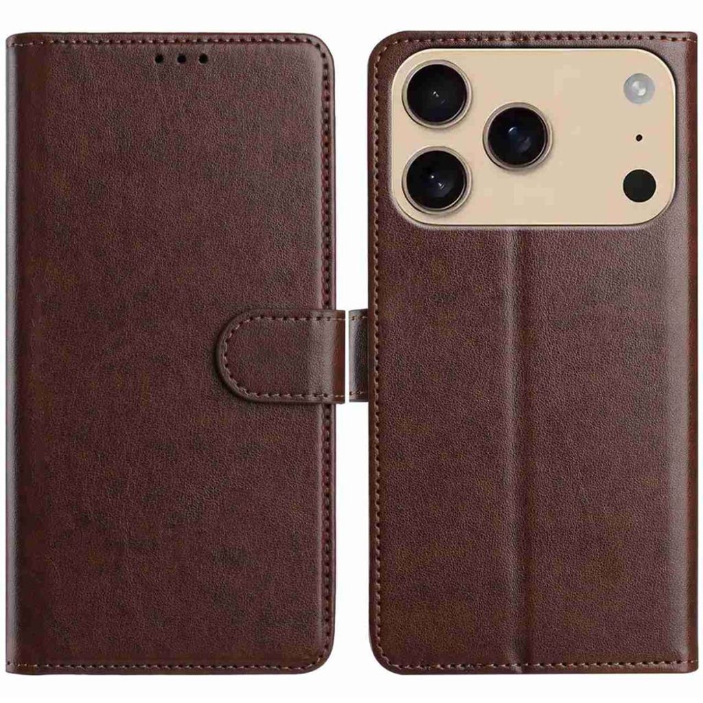 iPhone 18 Pro Max/17 Pro Max Plånboksfodral i PU-läder - Kaffe