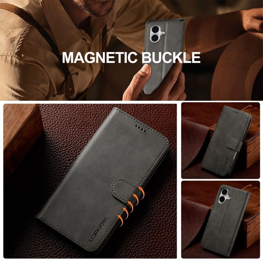 LC.IMEEKE iPhone 17 Plånboksfodral med Stativ - Grå - Bild 10
