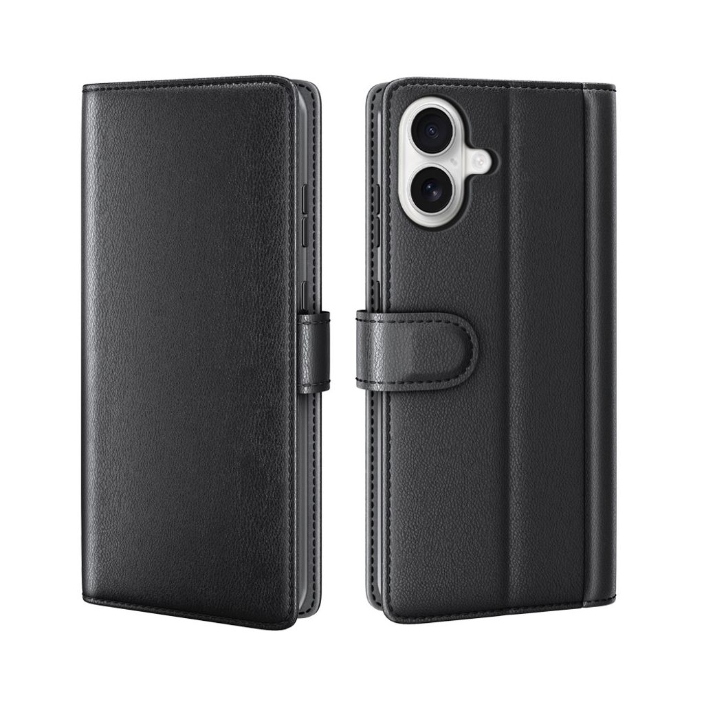 iPhone 17 mobilfodral i äkta läder - svart