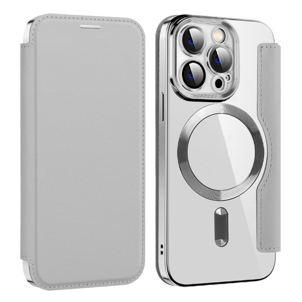 iPhone 14 Pro Plånboksfodral MagSafe RFID-blockerande – Silver