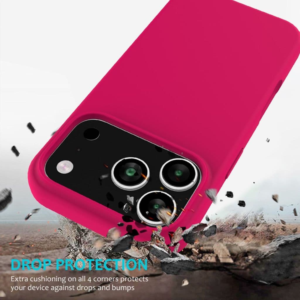 iPhone 17 Pro Max Silikonskal - Chockrosa - Bild 3