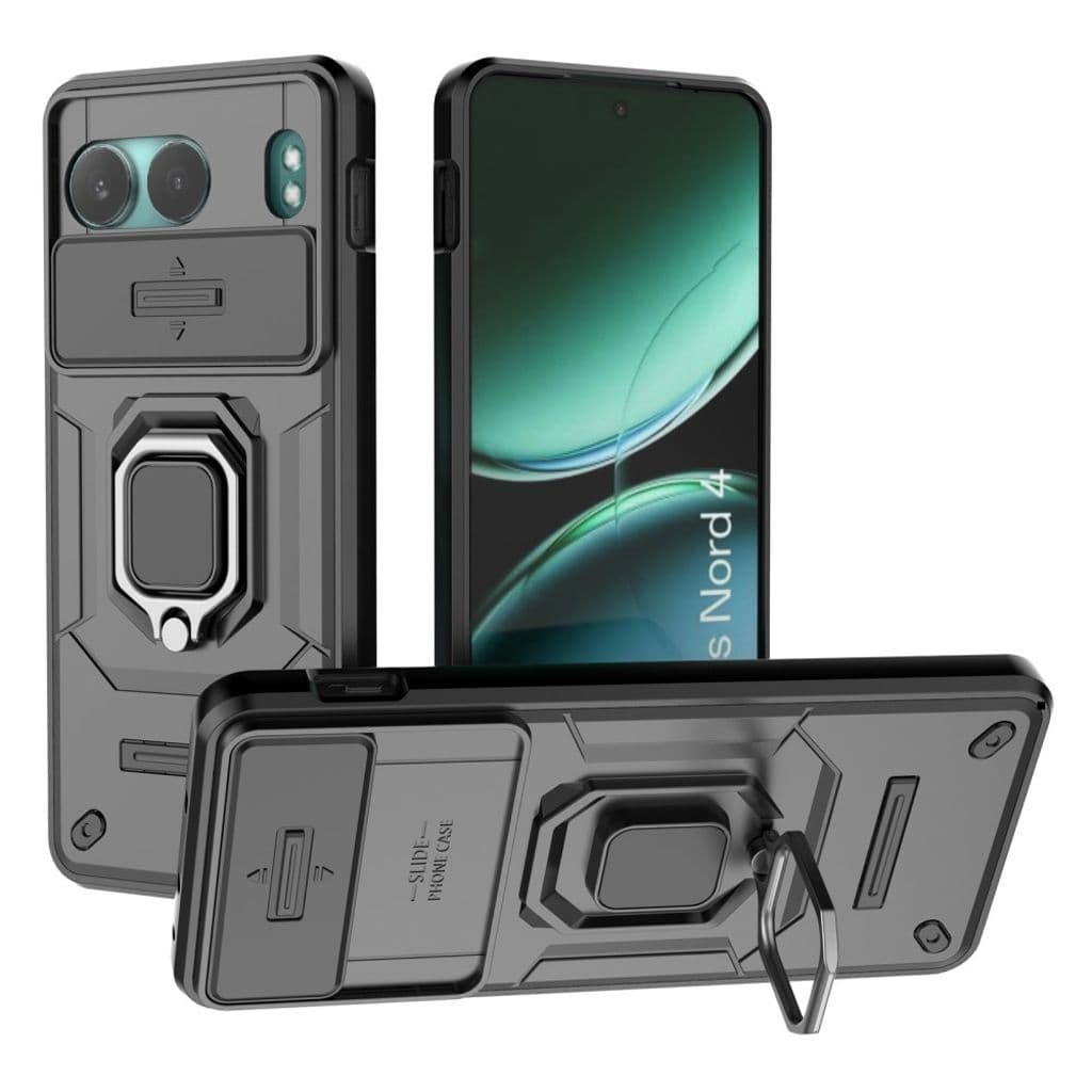 OnePlus Nord 4 skal med stativ - Svart