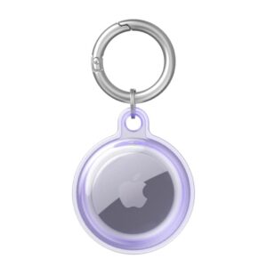 Apple AirTag Skal med Nyckelring - Transparent Lila