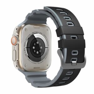 Apple Watch 49/46/44/42mm Tvåfärgat Silikonarmband - Svart/Grå