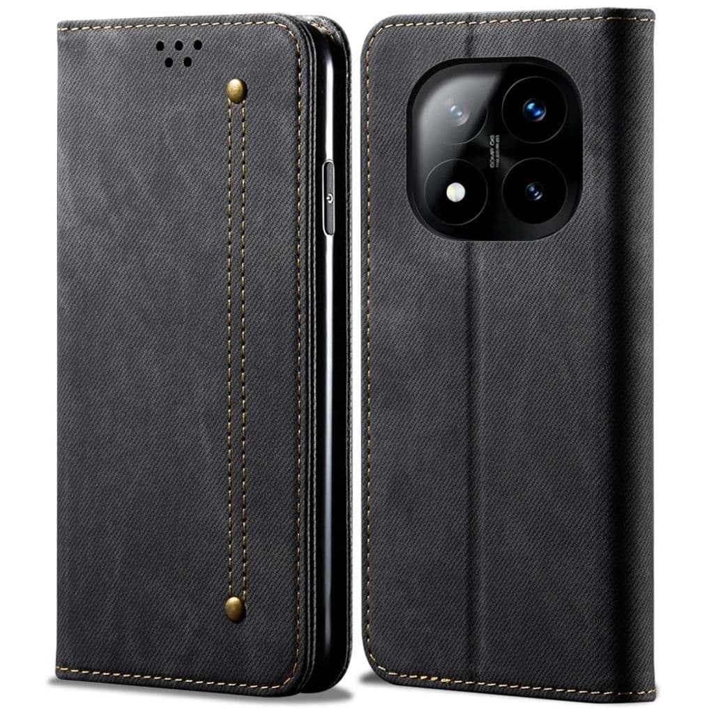 Xiaomi Redmi Note 14 Pro 5G Denim Plånboksfodral - Svart