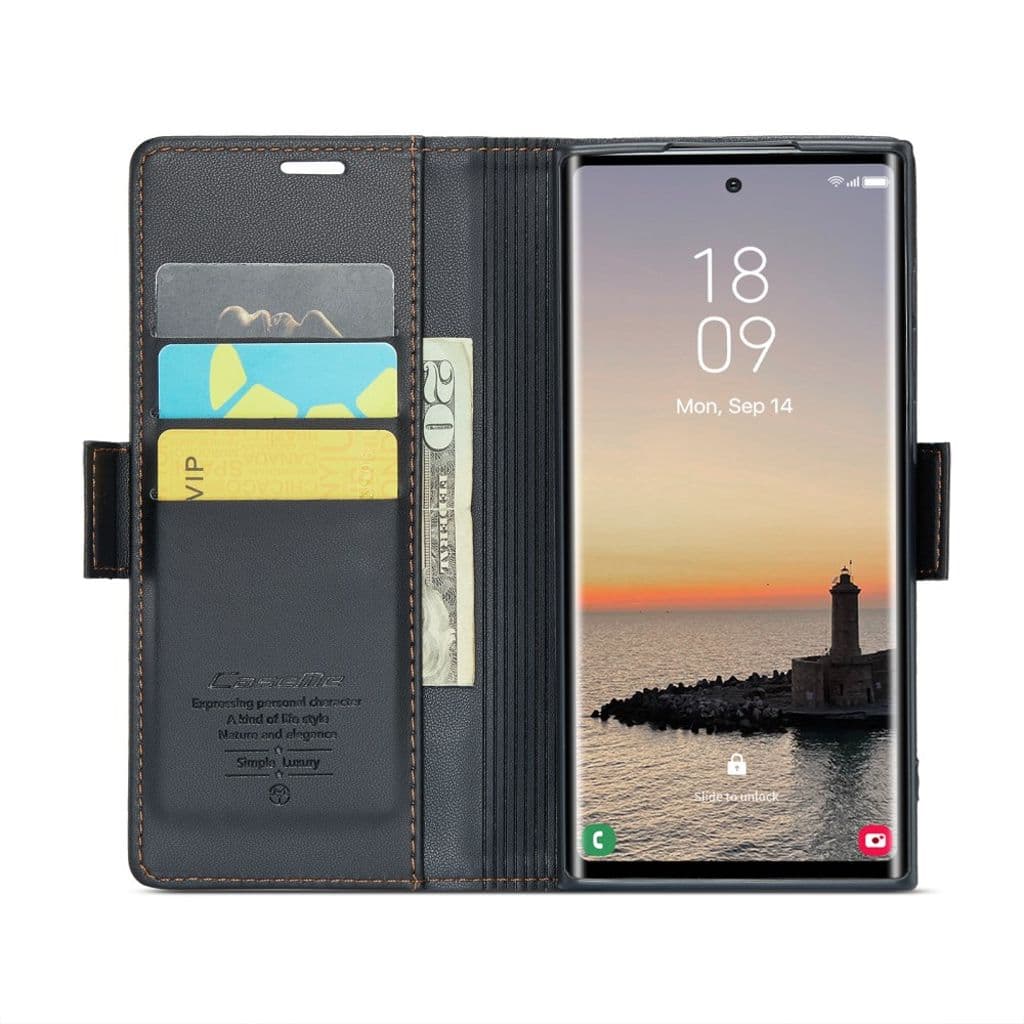 CASEME Samsung Galaxy S25 Ultra Plånboksfodral - Svart - Bild 3