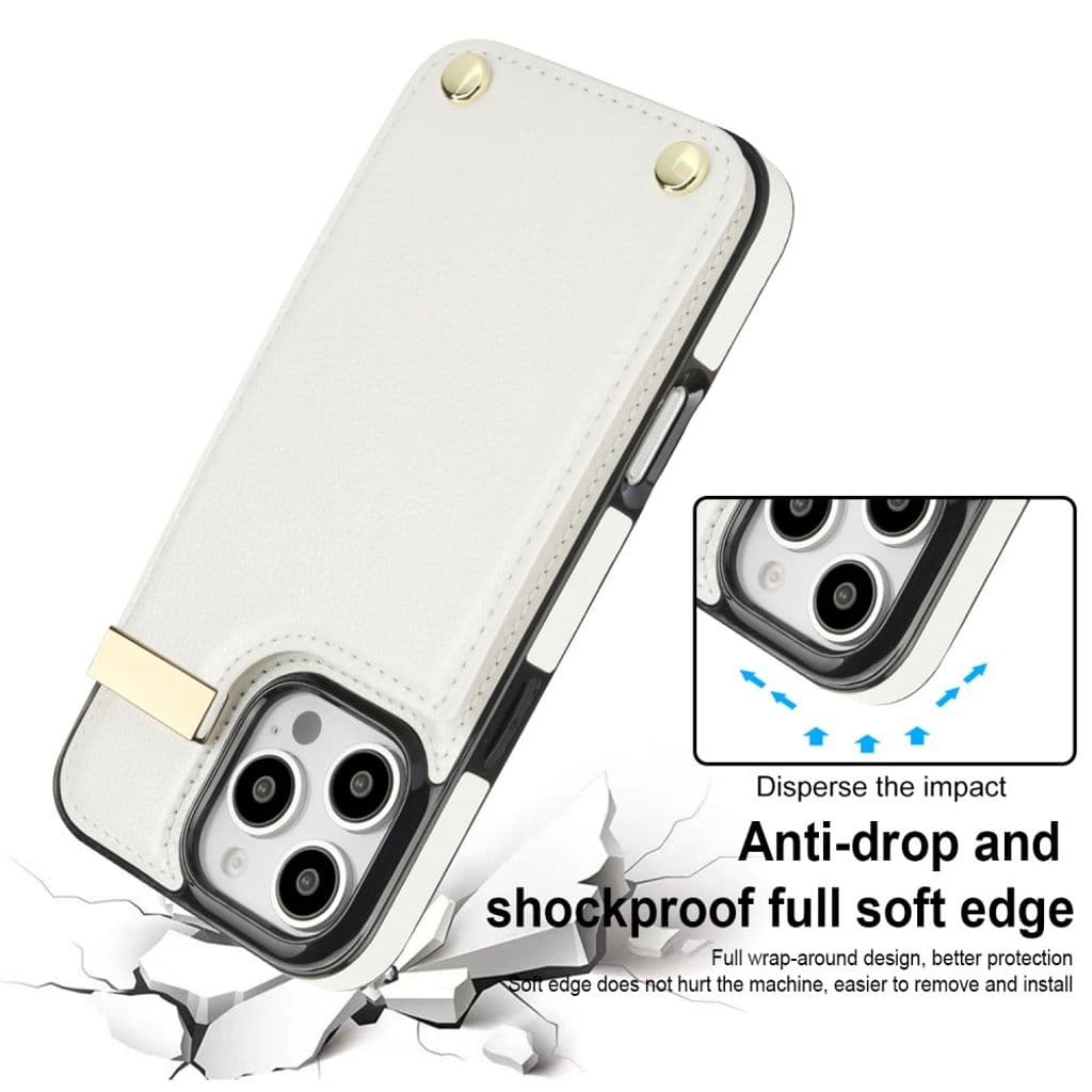 iPhone 16 Pro Skal med plånbbok i PU-läder - Vit - Bild 7