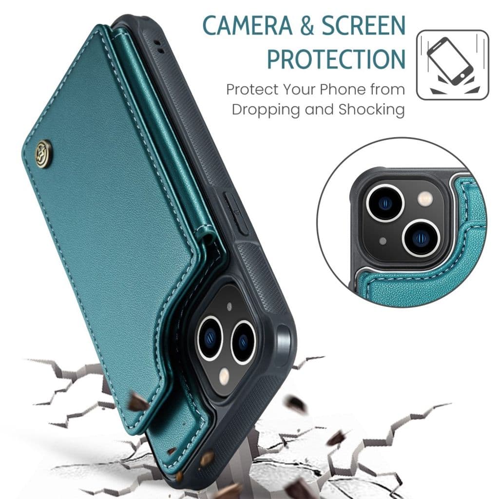 iPhone 13 Plånboksskal CASEME C22 RFID-blockerande - Grön - Bild 8