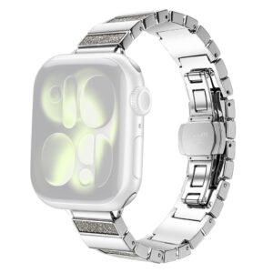 Apple Watch Rostfritt stål armband med glitter 42/41/40/38mm - Grå