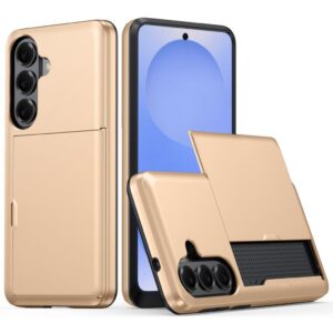 AMORUS Samsung Galaxy S26/S26 Pro Plånboksskal Korthållare - Guld