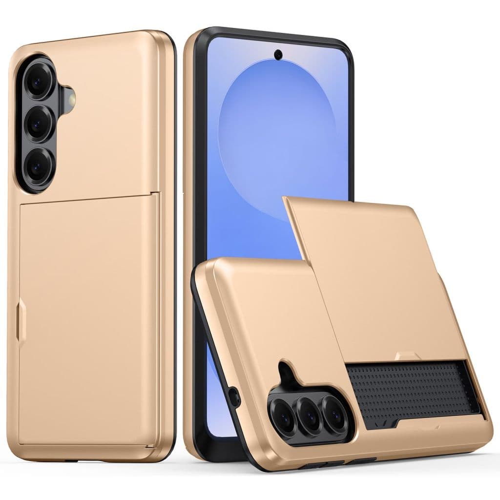 AMORUS Samsung Galaxy S26/S26 Pro Plånboksskal Korthållare - Guld