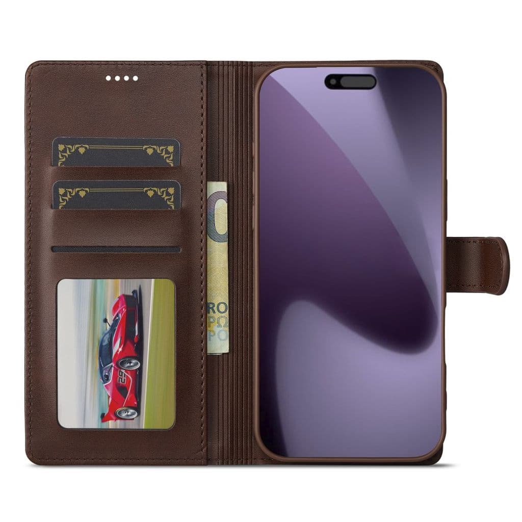 LC.IMEEKE iPhone 17 Pro Plånboksfodral med Stativ - Brun - Bild 2