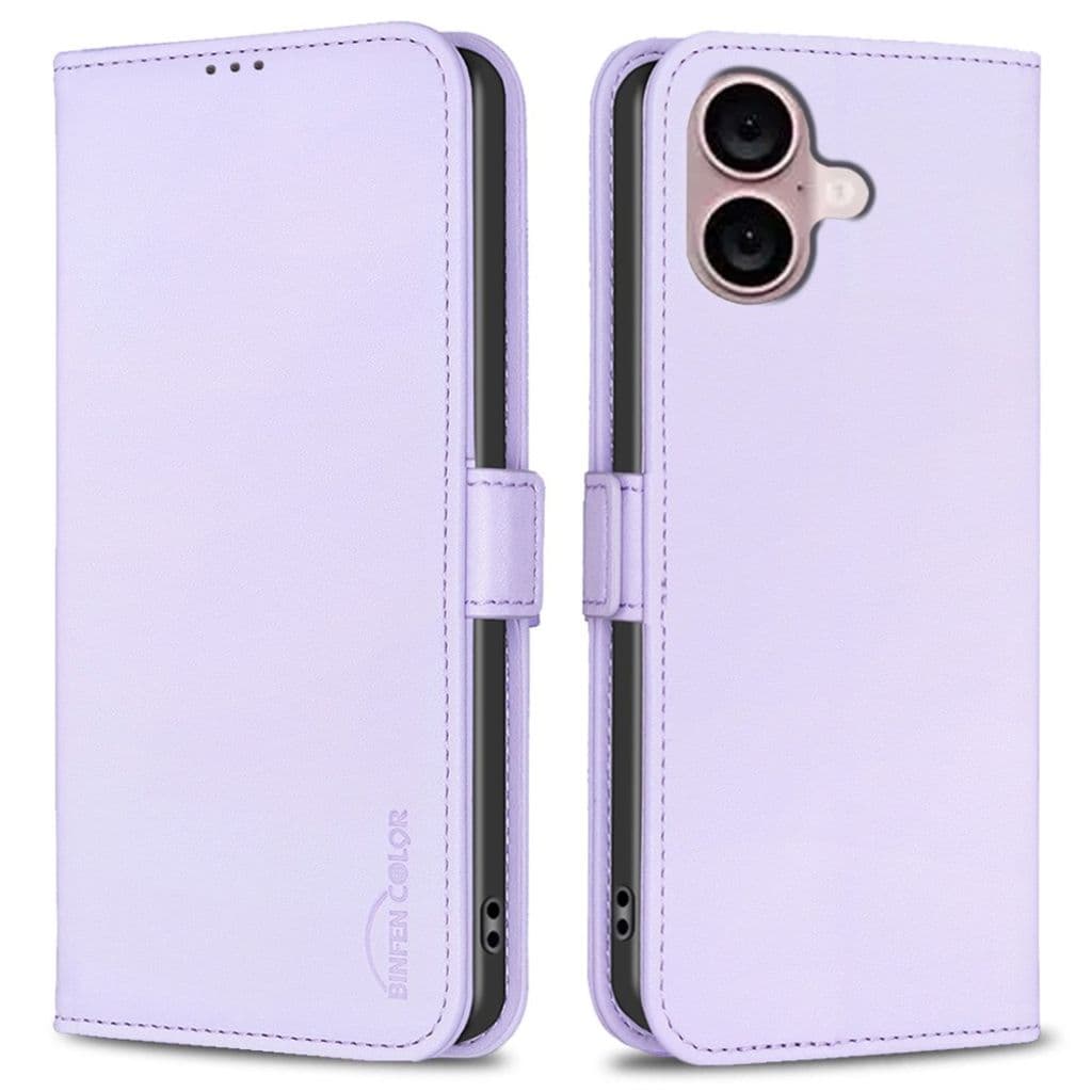 BINFEN COLOR iPhone 16 Plånboksfodral – Lila