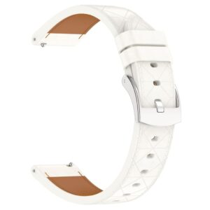 Äkta Läder Armband till Garmin Venu 2 Plus/Samsung Galaxy Watch7 m.fl. - Vit