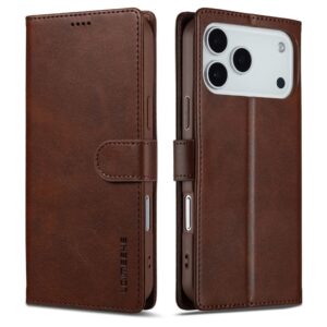 LC.IMEEKE iPhone 17 Pro Plånboksfodral med Stativ - Brun