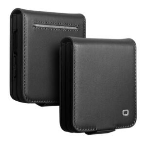 QIALINO Samsung Galaxy Z Flip8 Plånboksfodral i äkta läder - Svart