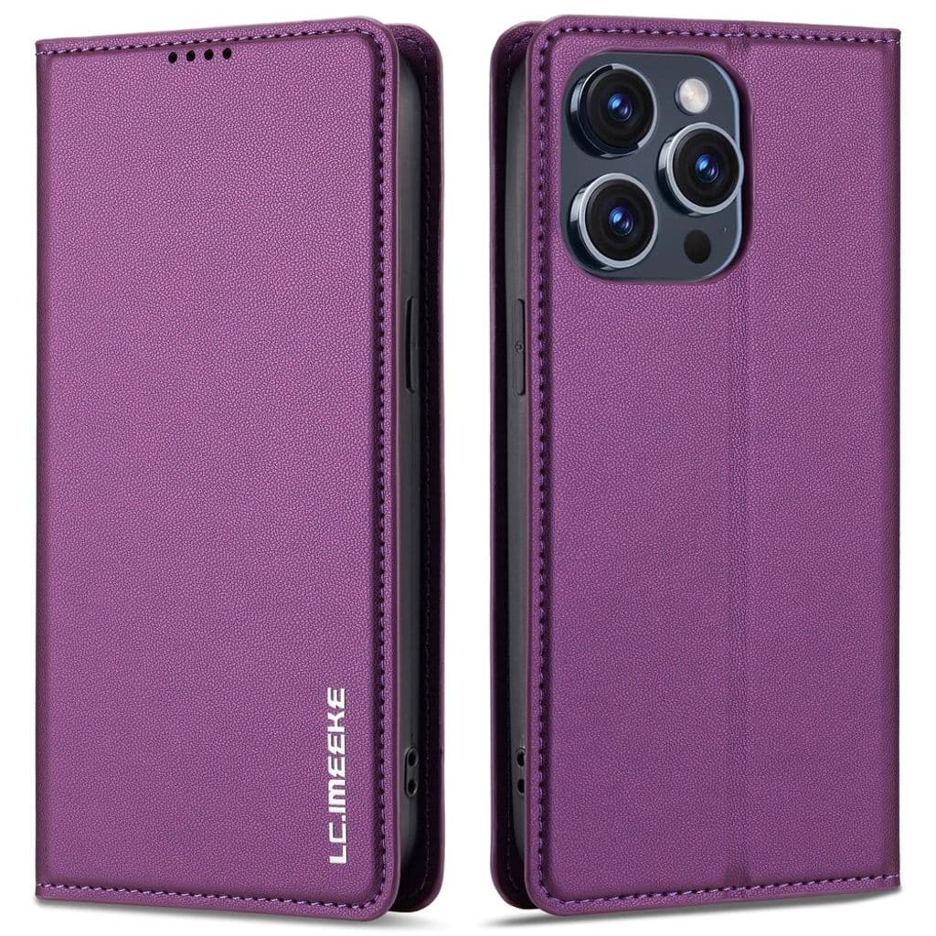 LC.IMEEKE iPhone 14 Pro Max Plånboksfodral Stativ PU-läder – Lila