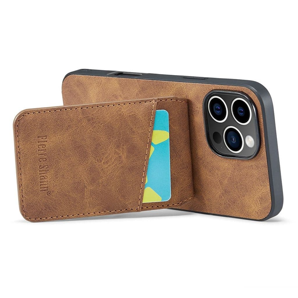 FIERRE SHANN iPhone 16 Pro Skal med Kortfack - Brun - Bild 4