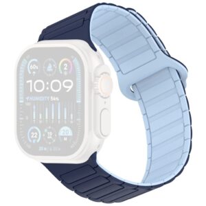 Apple Watch 49/46/44/42mm Silikonarmband med magnetisk loop - Blå