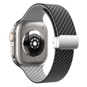 Apple Watch 49/46/44/42mm Armband Kolfiber - Svart/Grå