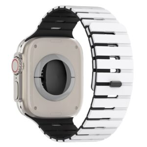 Apple Watch 49/46/44/42mm Tvåfärgat Silikonarmband - Vit/Svart