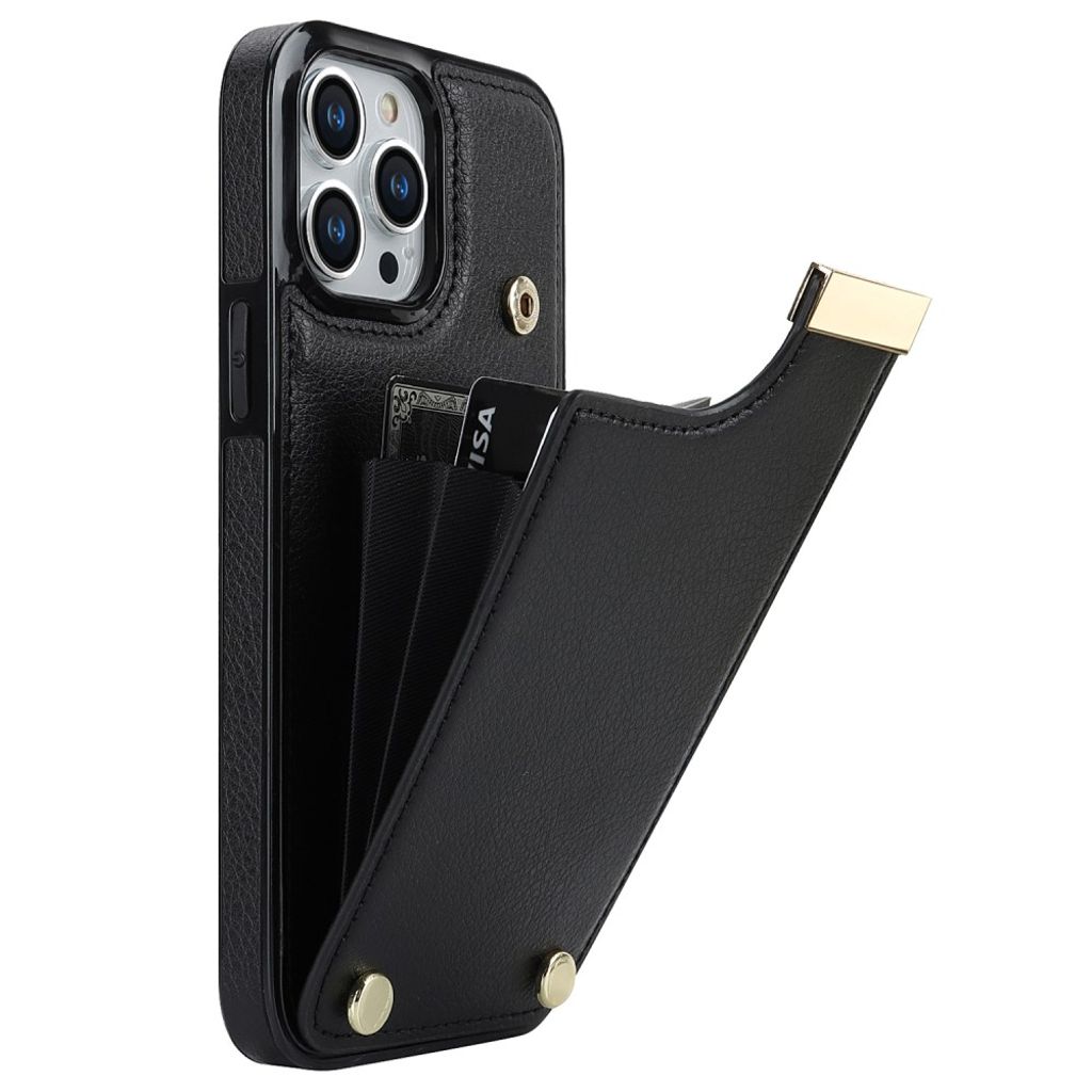 iPhone 14 Pro Skal med korthållare - Svart