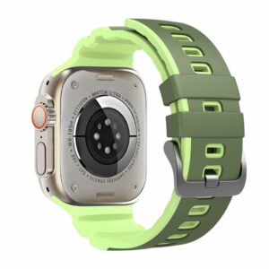 Apple Watch 49/46/44/42mm Tvåfärgat Silikonarmband - Grön