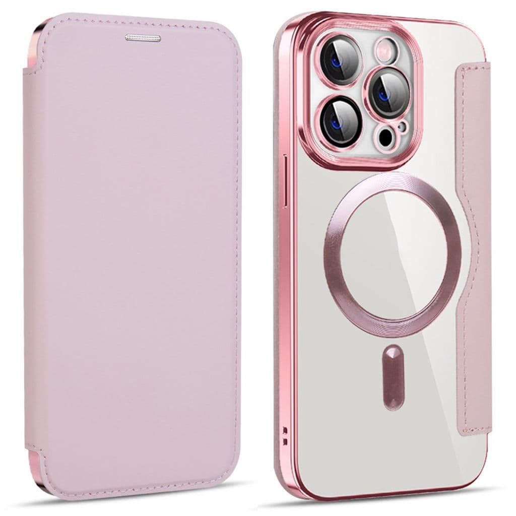 iPhone 14 Pro Plånboksfodral MagSafe RFID-blockerande – Rosa