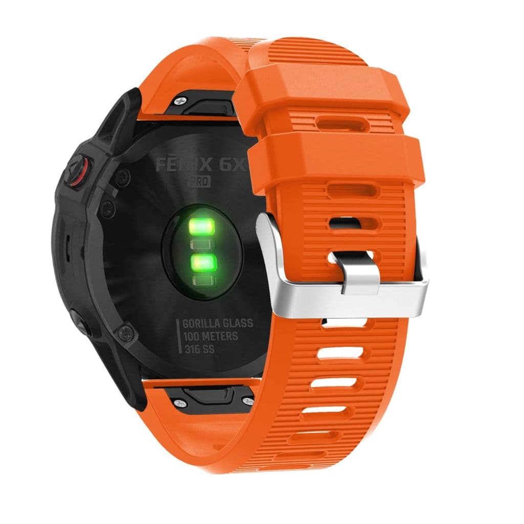 Garmin Fenix 7X/6X/5X etc. Klockarmband med Metallspänne - Orange