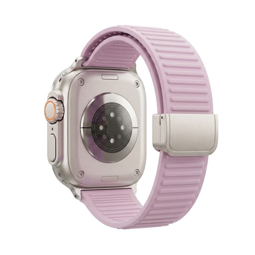 Apple Watch 42/41/40/38mm Silikonarmband med magnetiskt spänne - Lila