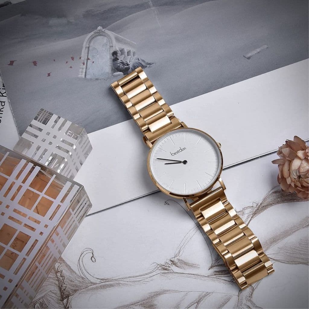 JLT Samsung Galaxy Watch 4/4 Classic Klockarmband i rostfritt stål - Roséguld - Bild 2