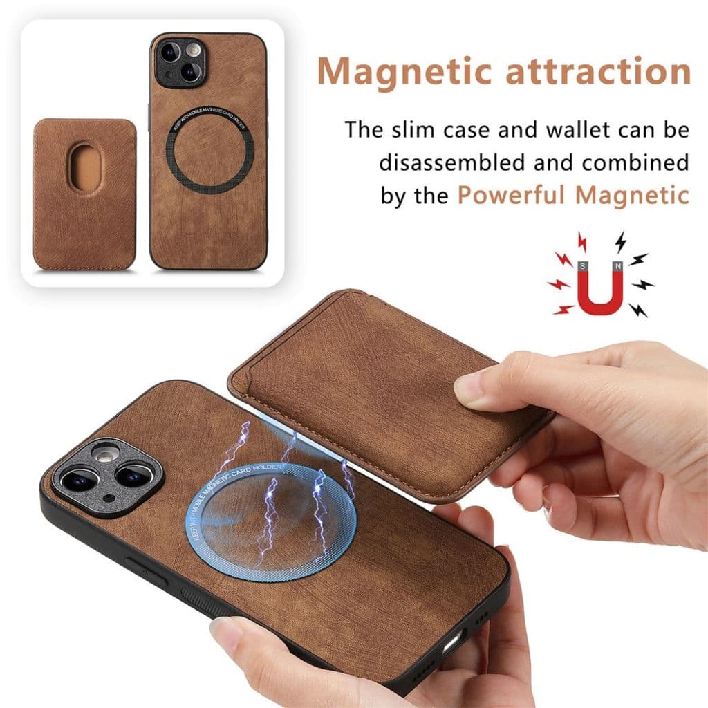 iPhone 13 Plånboksskal MagSafe-kompatibel – Brun - Bild 8