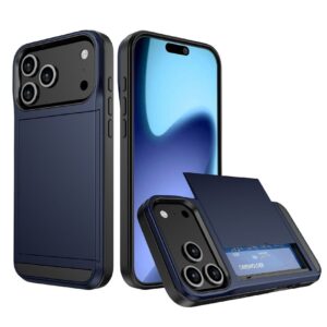Hybridskal med korthållare till iPhone 18 Pro Max/17 Pro Max - Mörkblå