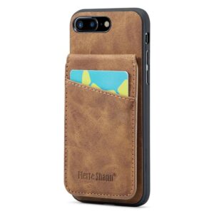 FIERRE SHANN iPhone 7 Plus / 8 Plus Skal med Kortfack - Brun
