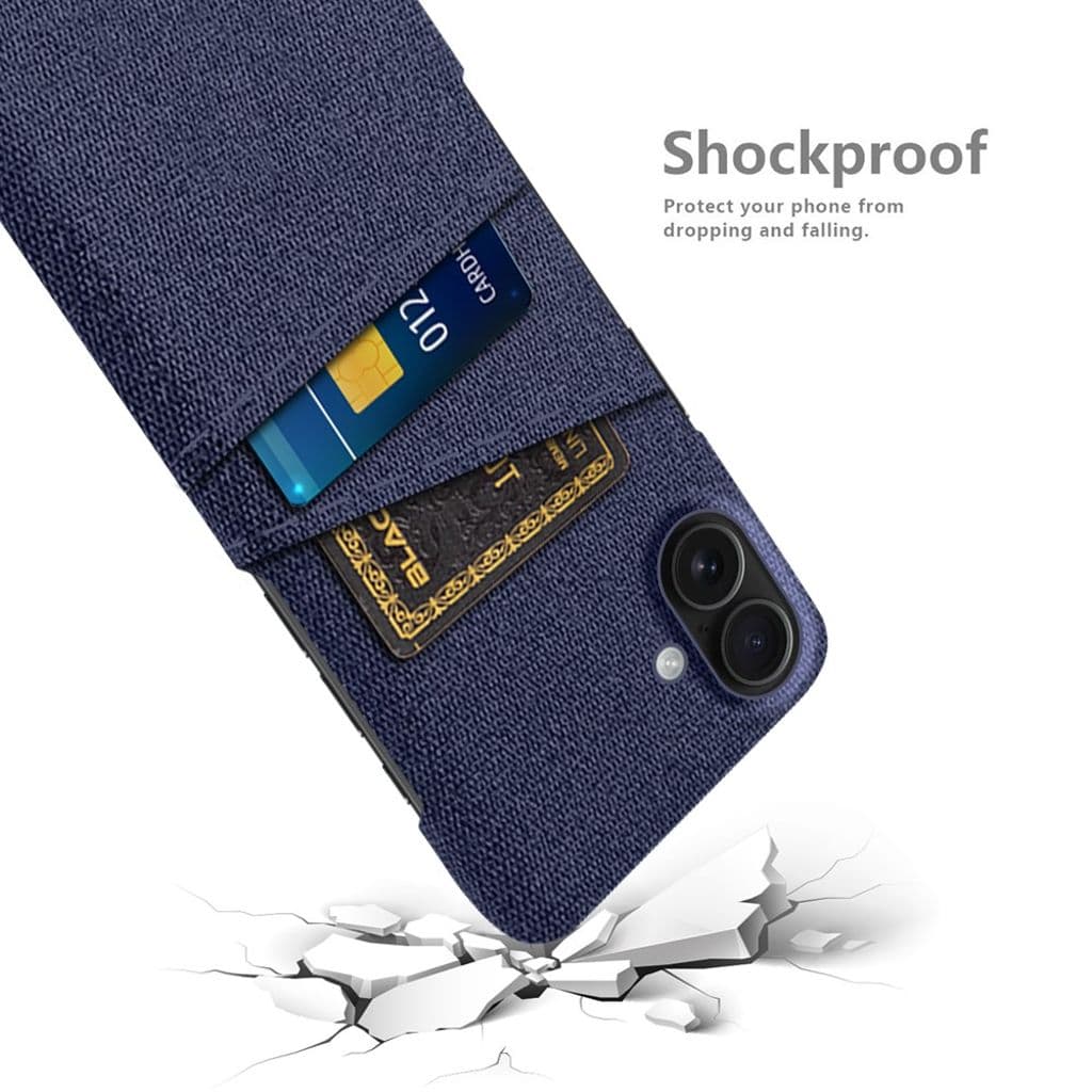 iPhone 17 Skal i Textil med 2 Kortfack - Blå - Bild 4