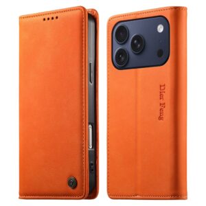 DIERFENG Plånboksfodral till iPhone 18 Pro/17 Pro - Orange