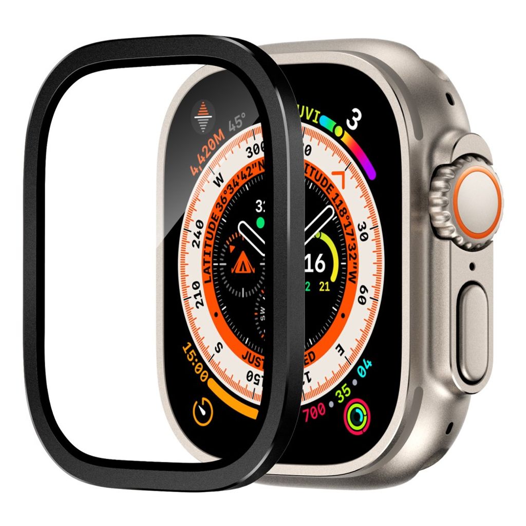 Apple Watch Ultra 3/Ultra 2/Ultra 49mm Härdat glas skärmskydd - Svart