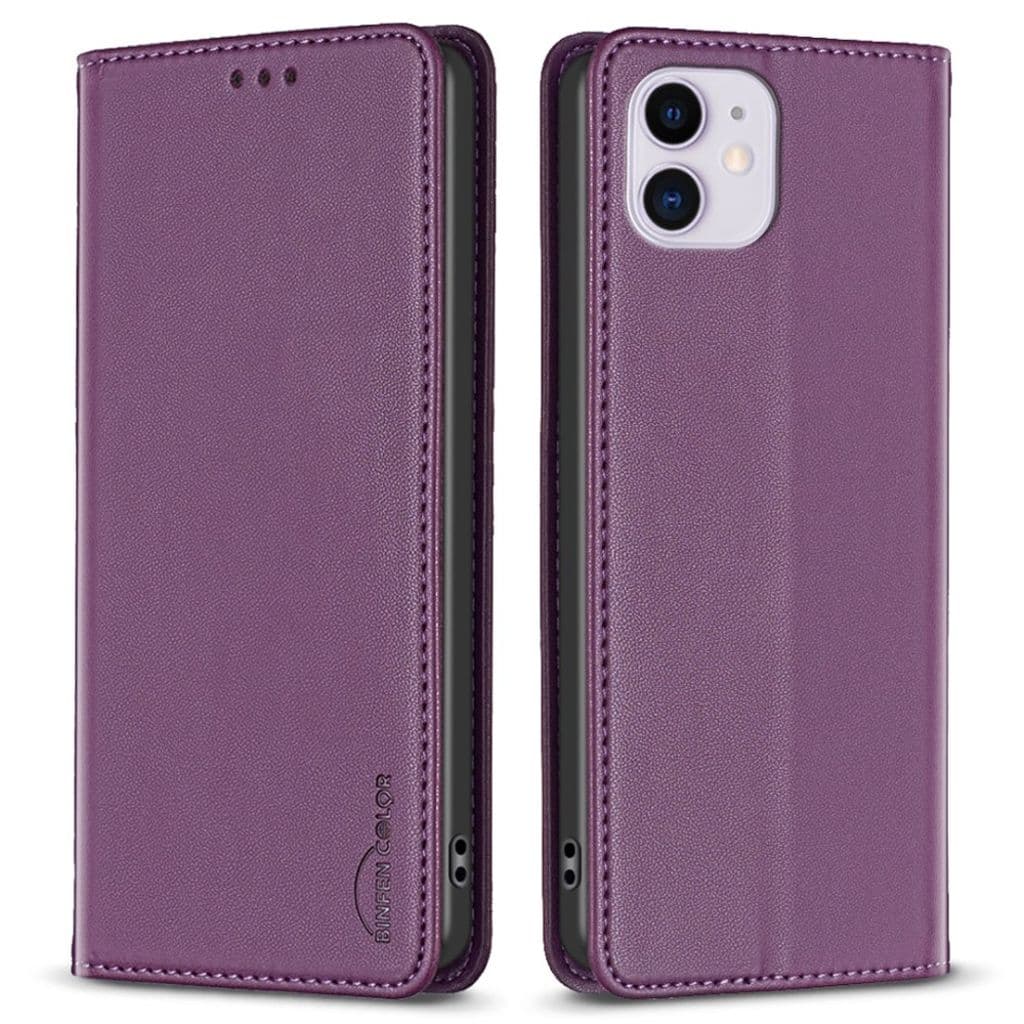 BINFEN COLOR iPhone 11 Fodral med Stativ - Mörklila