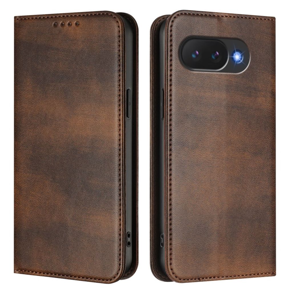 Google Pixel 10a plånboksfodral RFID-blockering PU-skinn - Brunt