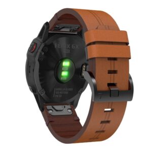 Garmin Fenix 3/5X/6X Armband äkta läder - Brunt