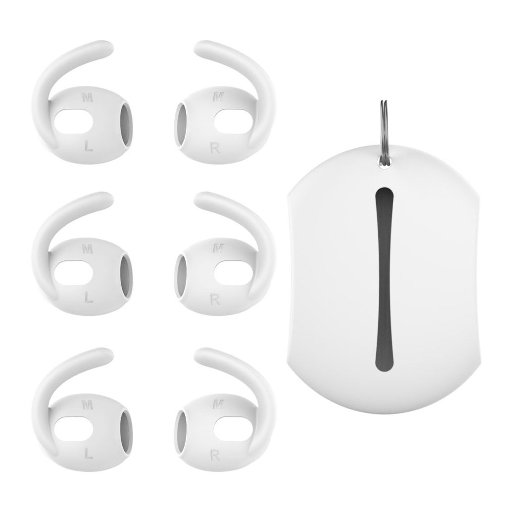 AHASTYLE Apple AirPods Pro 3 öronkrokar 3 par, storlek M och fodral - vit
