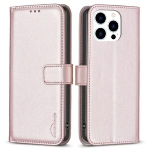 BINFEN COLOR BF17 iPhone 14 Pro Max Plånboksfodral - Roséguld