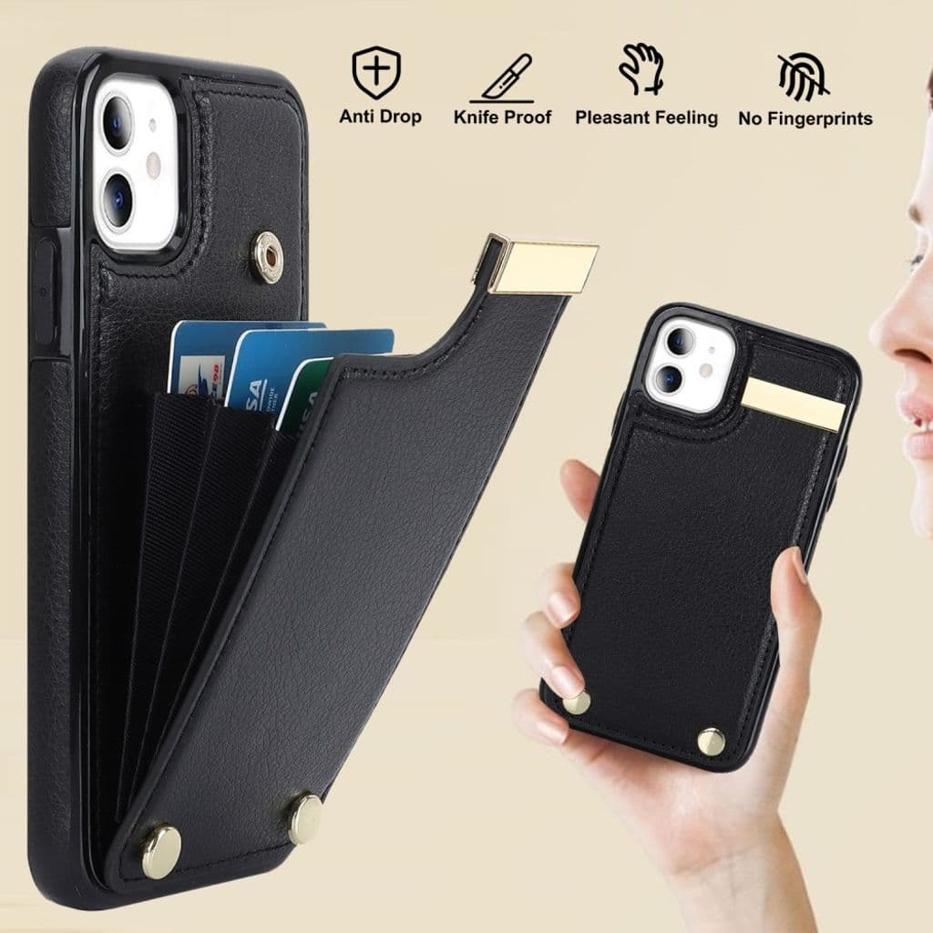 iPhone 11 Skal med korthållare - Svart - Bild 5