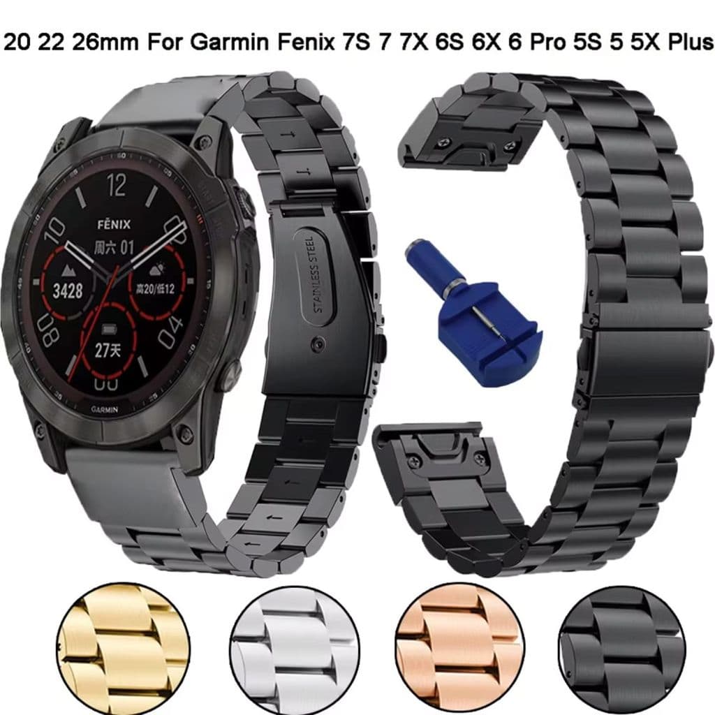 Garmin Fenix 8 Pro/7X etc. klockarmband i rostfritt stål - Silver - Bild 3