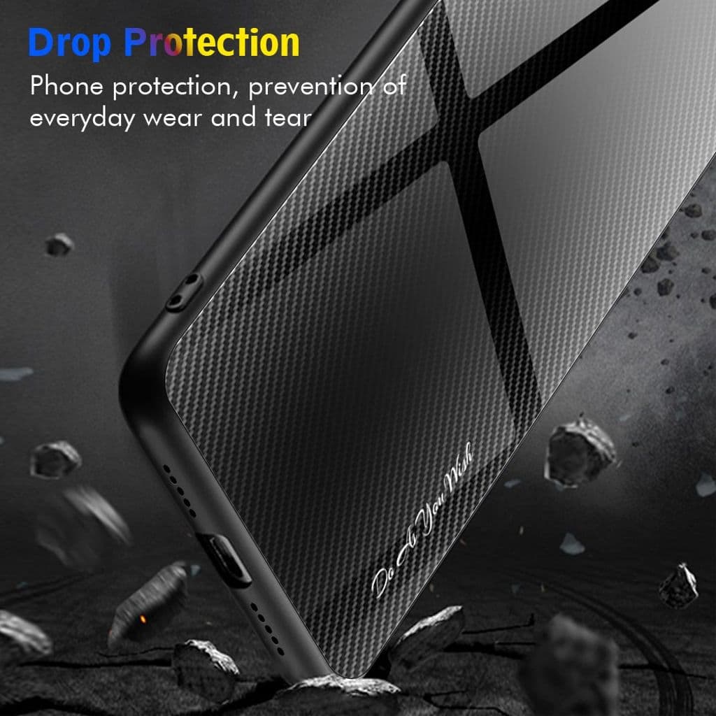 Samsung Galaxy A55 5G Fodral Härdat Glas + TPU Kolfibertextur – Babyblå - Bild 3
