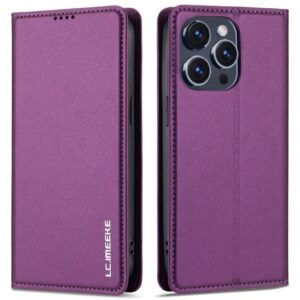 LC.IMEEKE iPhone 14 Pro Plånboksfodral Stativ PU-läder – Lila