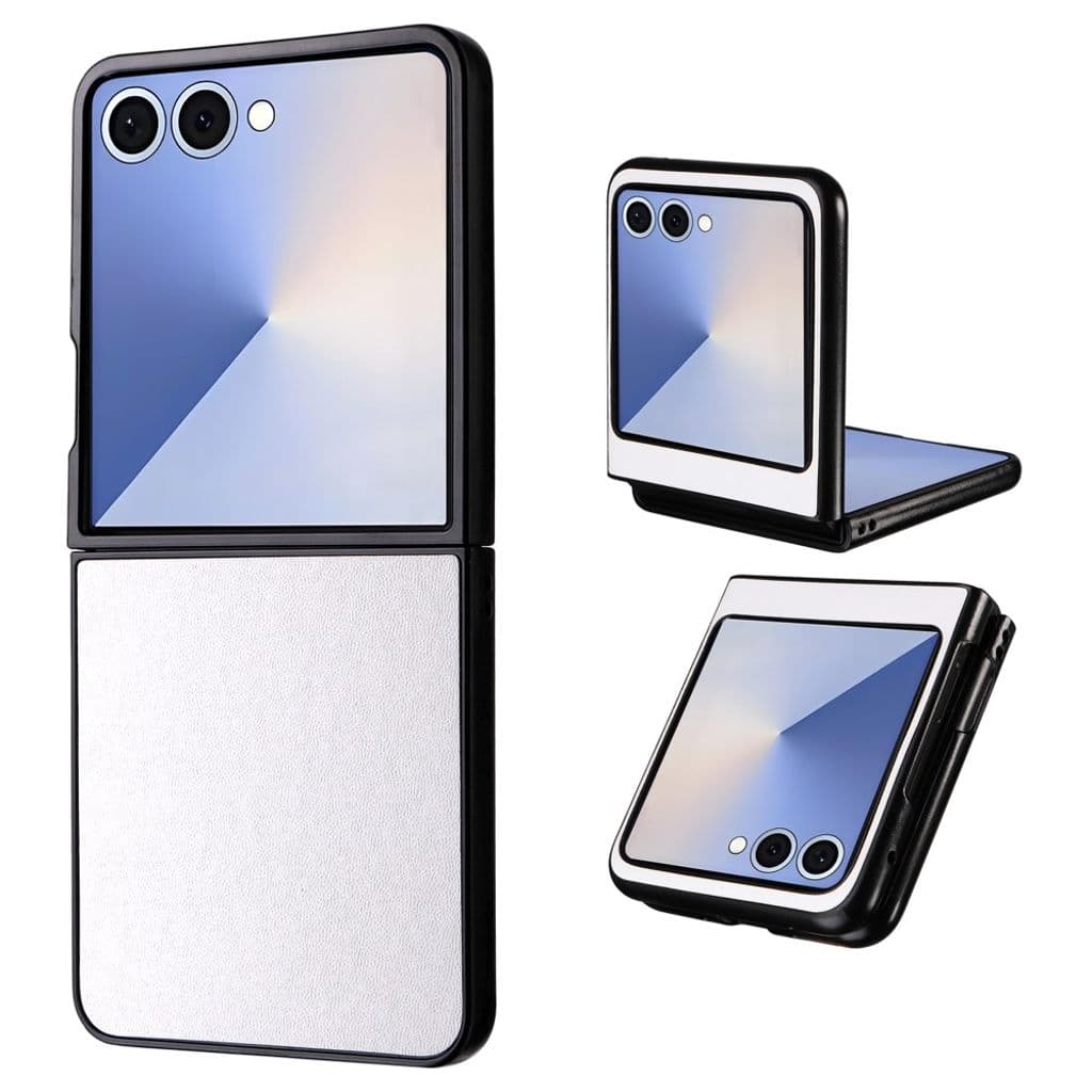 Samsung Galaxy Z Flip7 5G Skal i PU-läder – Vit