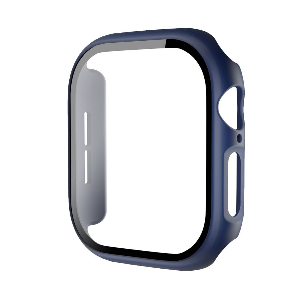 Apple Watch 12 46mm Skal med skärmskydd i härdat glas - Mörkblå