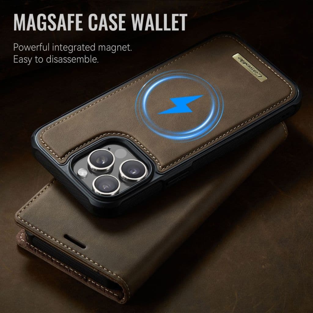 CASEME iPhone 13 Pro MagSafe RFID-blockerande Plånboksfodral - Brun - Bild 10