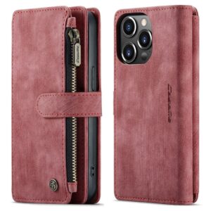 CASEME iPhone 13 Pro Plånboksfodral Korthållare – Röd